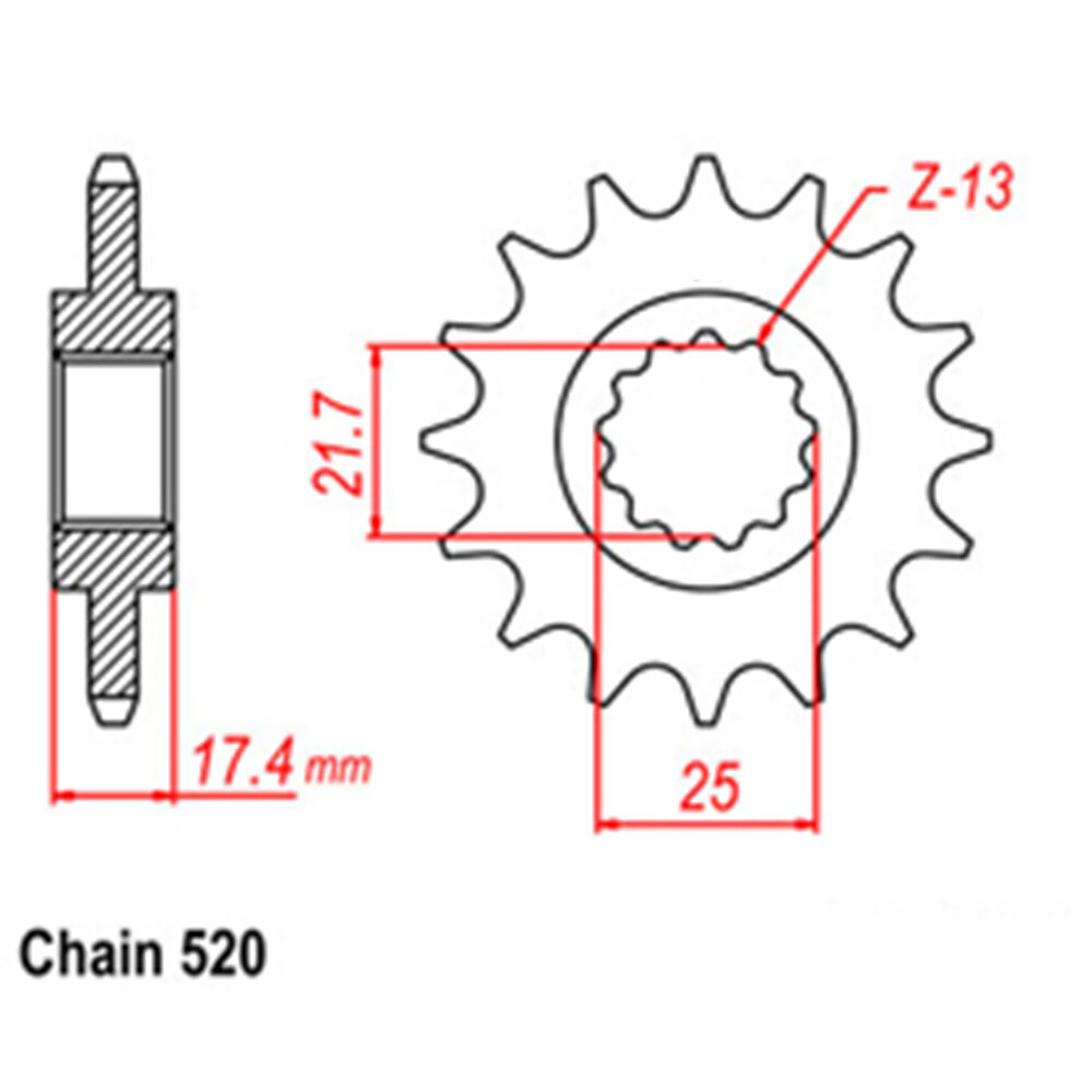 FRONT SPROCKET - STEEL 14T 520P