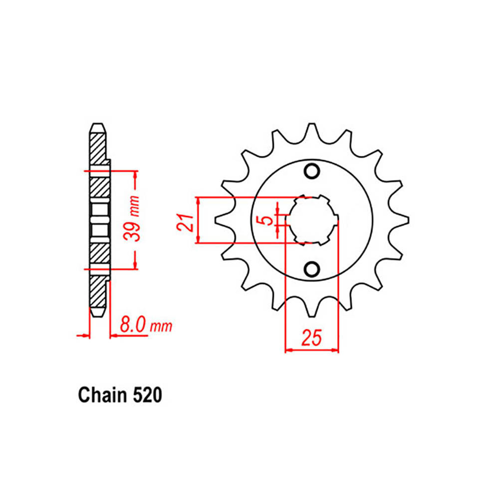 FRONT SPROCKET - STEEL 14T 520P