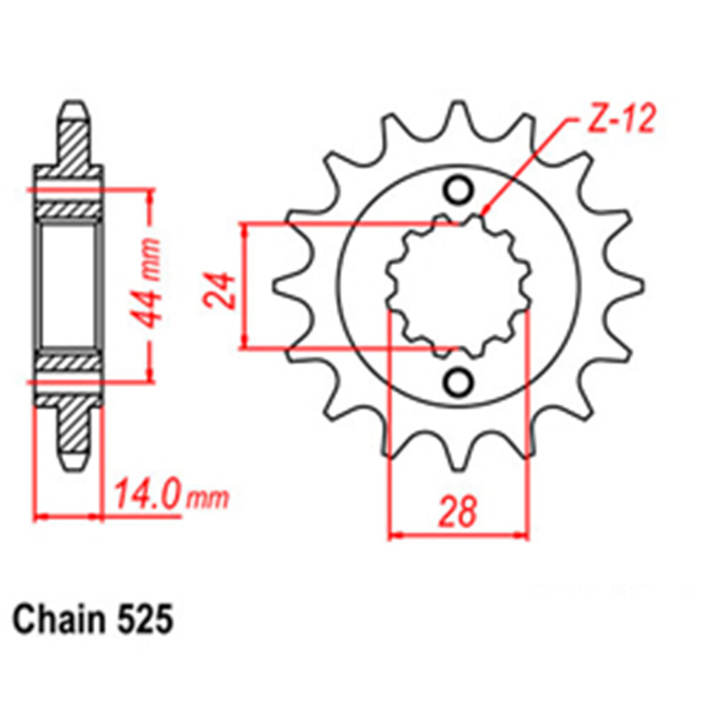FRONT SPROCKET - STEEL 17T 525P