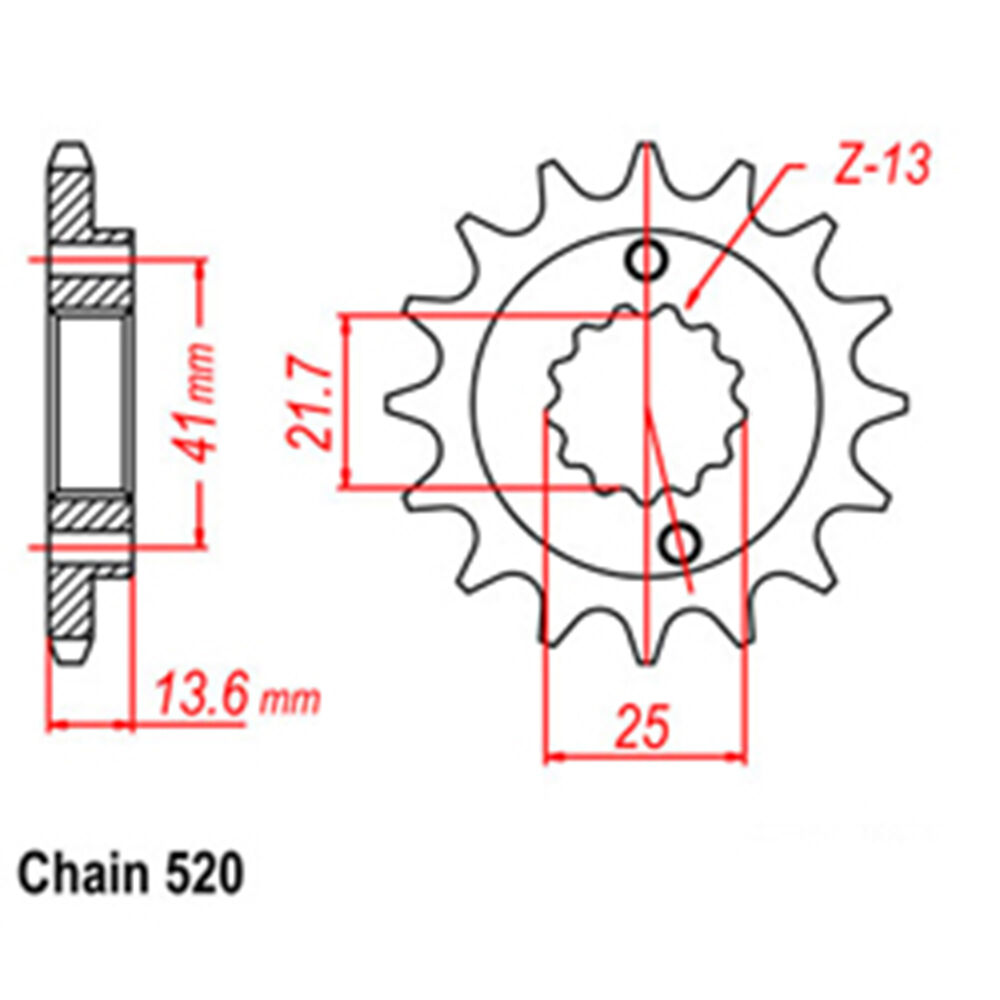 FRONT SPROCKET - STEEL 16T 520P