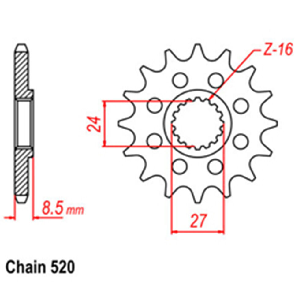 FRONT SPROCKET - STEEL 17T 520P