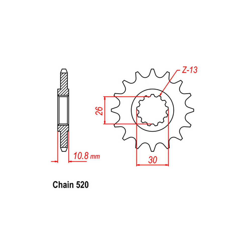 FRONT SPROCKET - STEEL 14T 520P