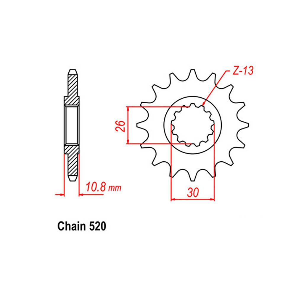 FRONT SPROCKET - STEEL 16T 520P