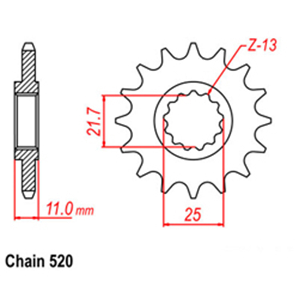 FRONT SPROCKET - STEEL 15T 520P