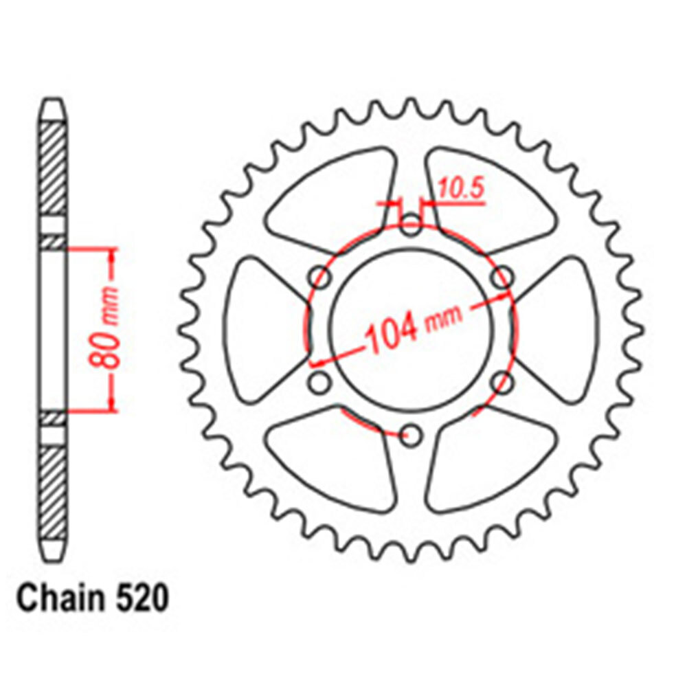 REAR SPROCKET - STEEL 39T 520P