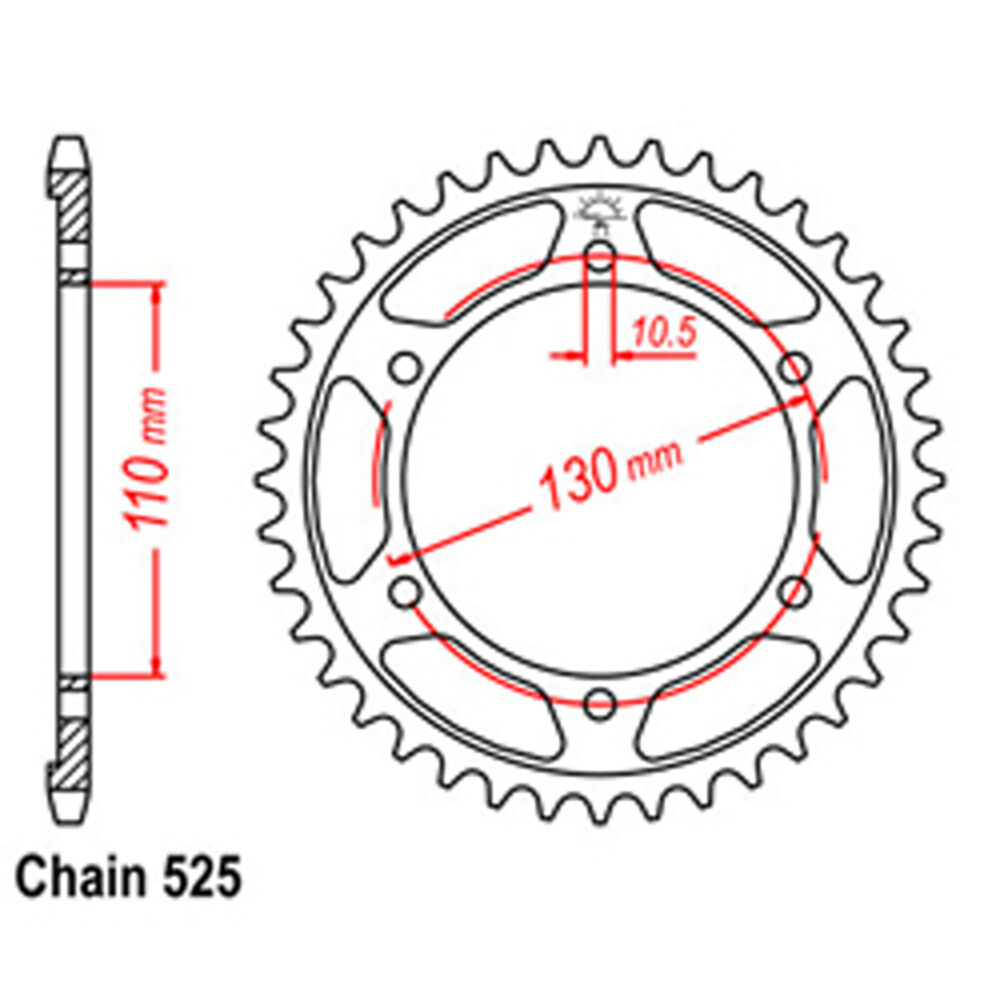 REAR SPROCKET - STEEL 50T 525P