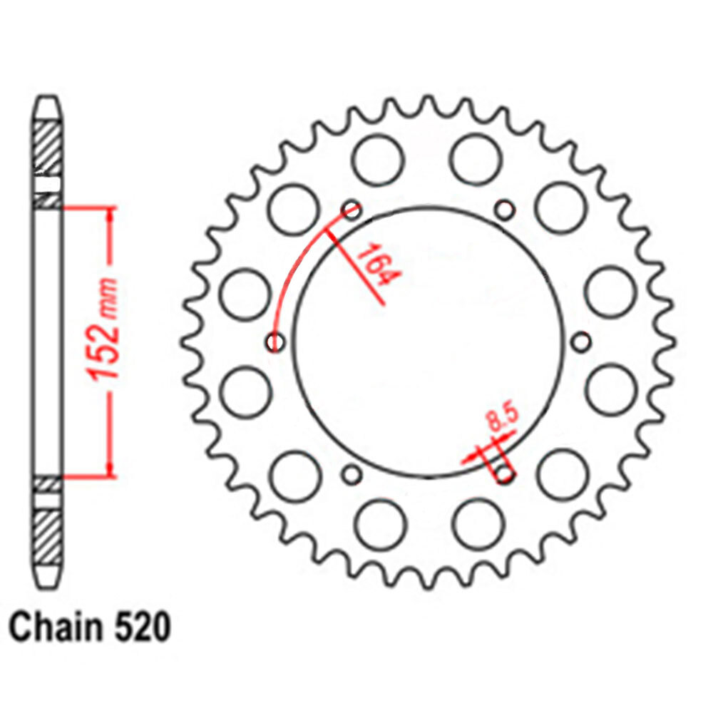 REAR SPROCKET - STEEL 40T 520P