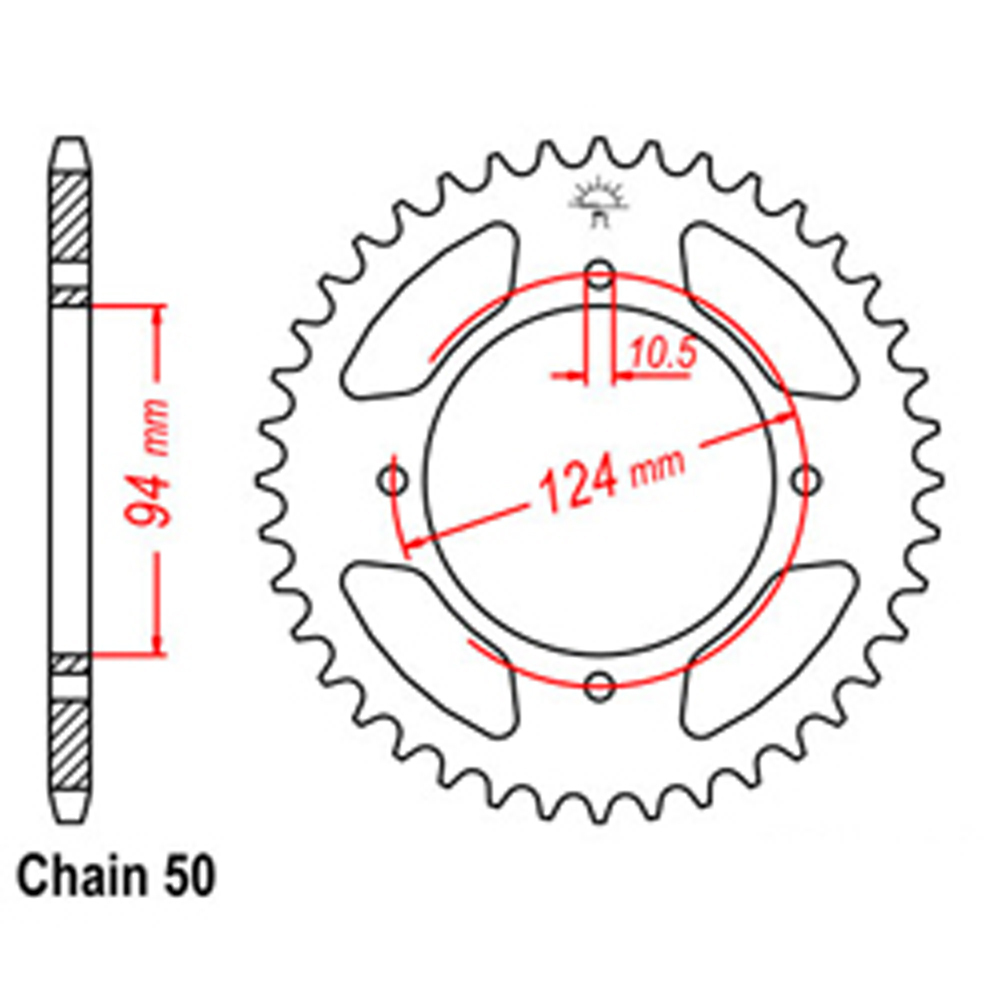 REAR SPROCKET - STEEL 34T 530P