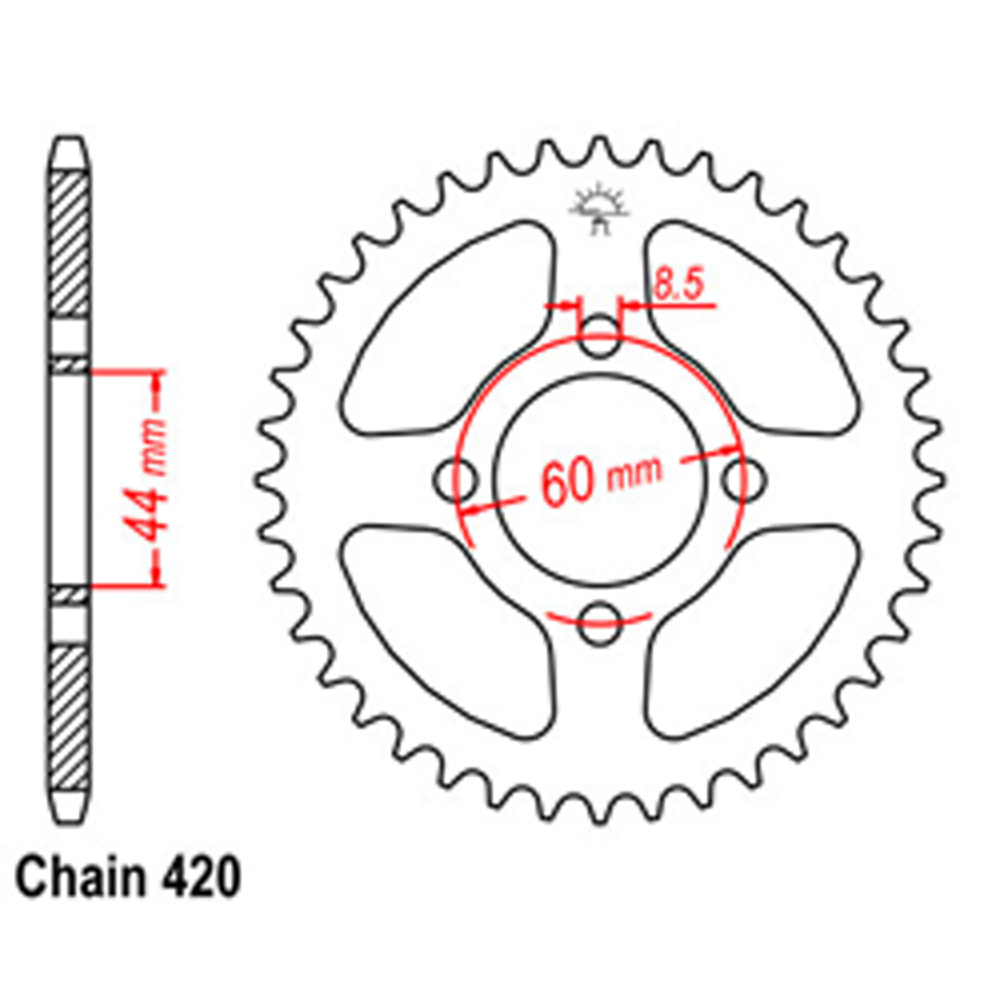 REAR SPROCKET - STEEL 41T 420P