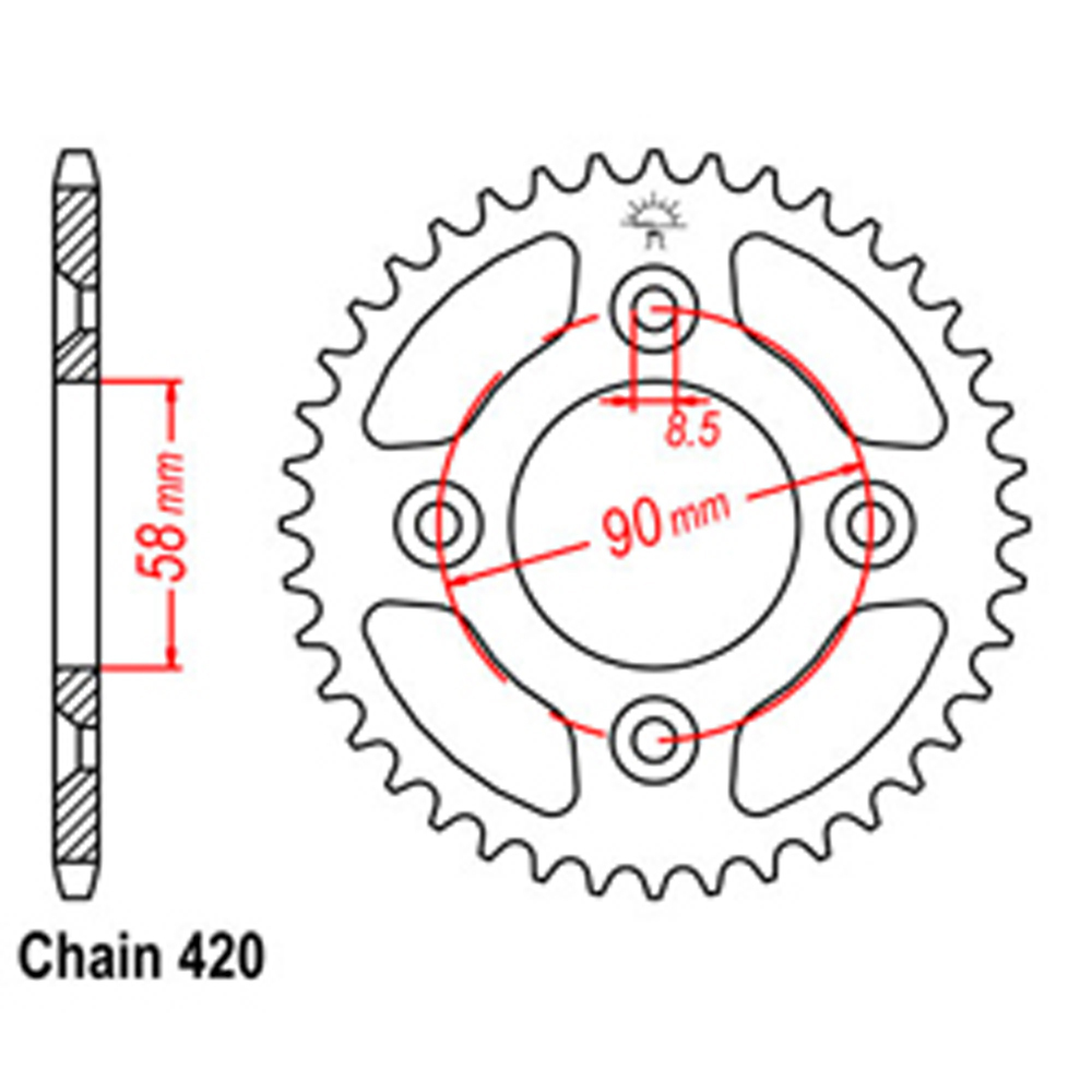 REAR SPROCKET - STEEL 37T 420P