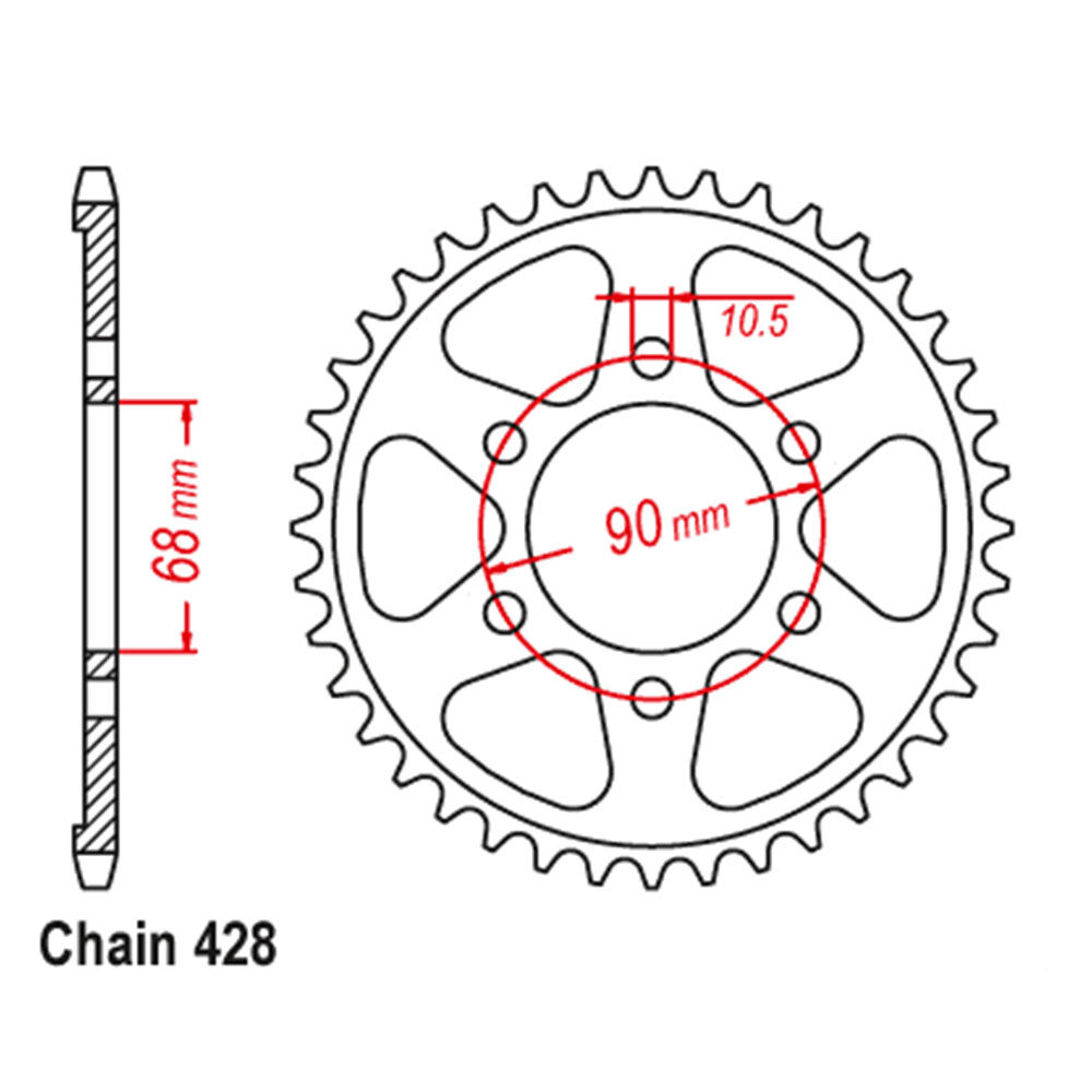 REAR SPROCKET - STEEL 48T 428P CB125R 2019