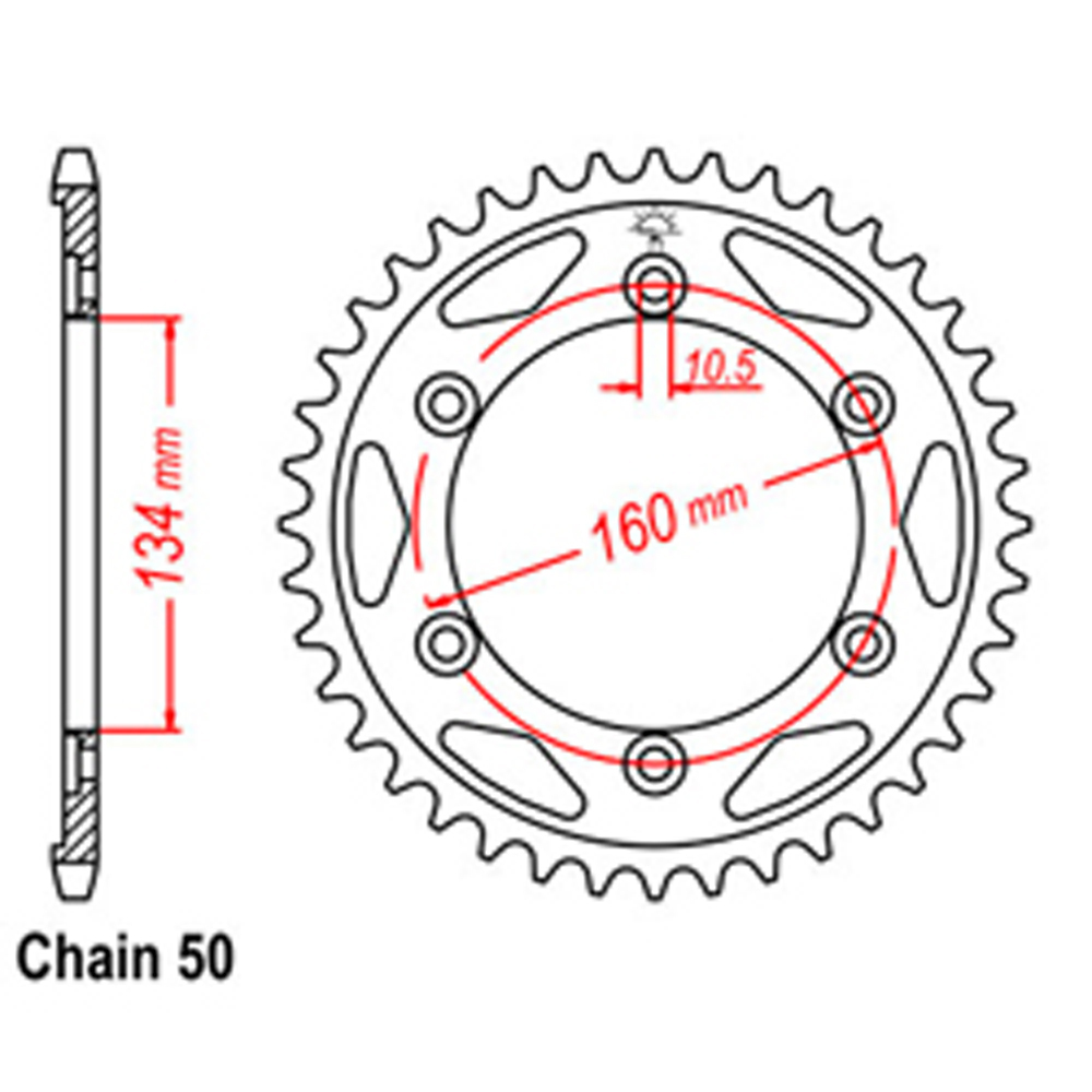 REAR SPROCKET - STEEL 43T 530P