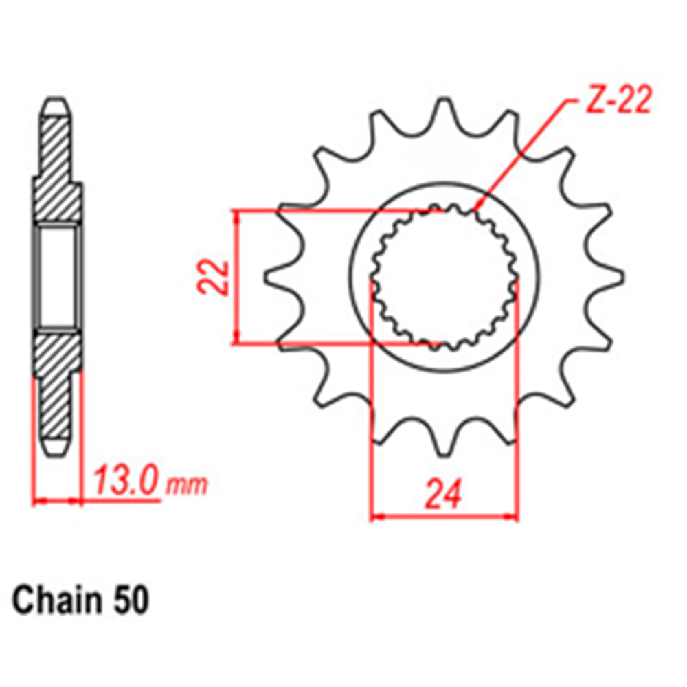 FRONT SPROCKET - STEEL 16T 530P