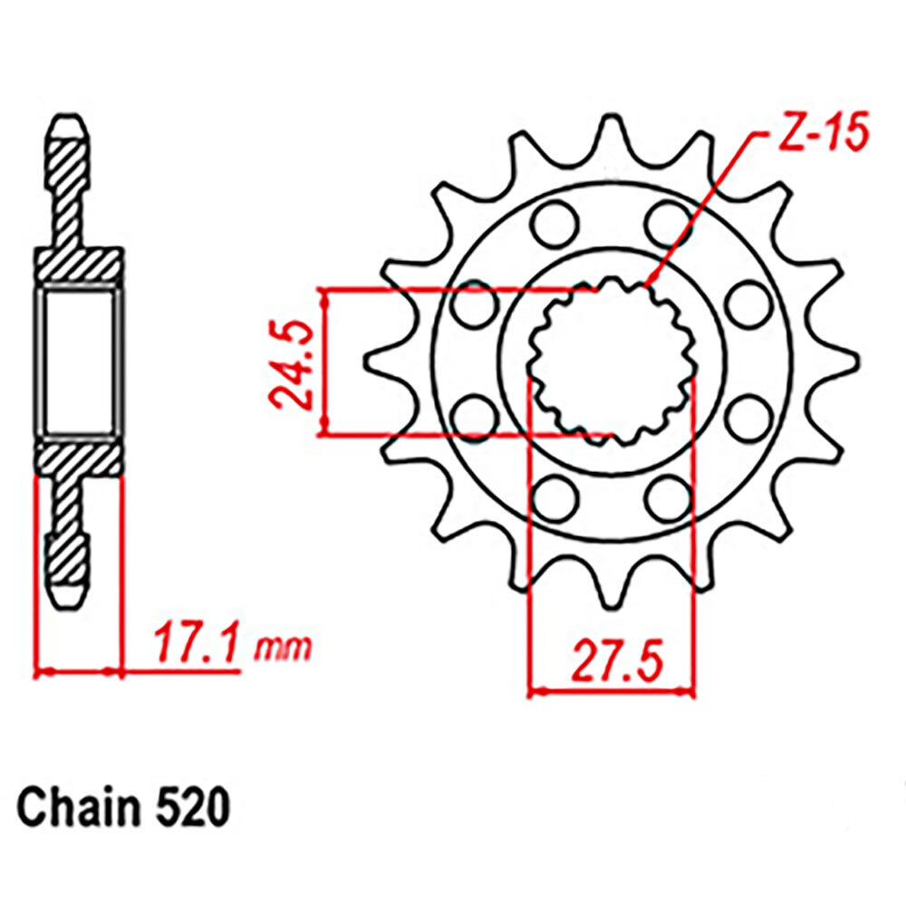 FRONT SPROCKET - STEEL 14T #520