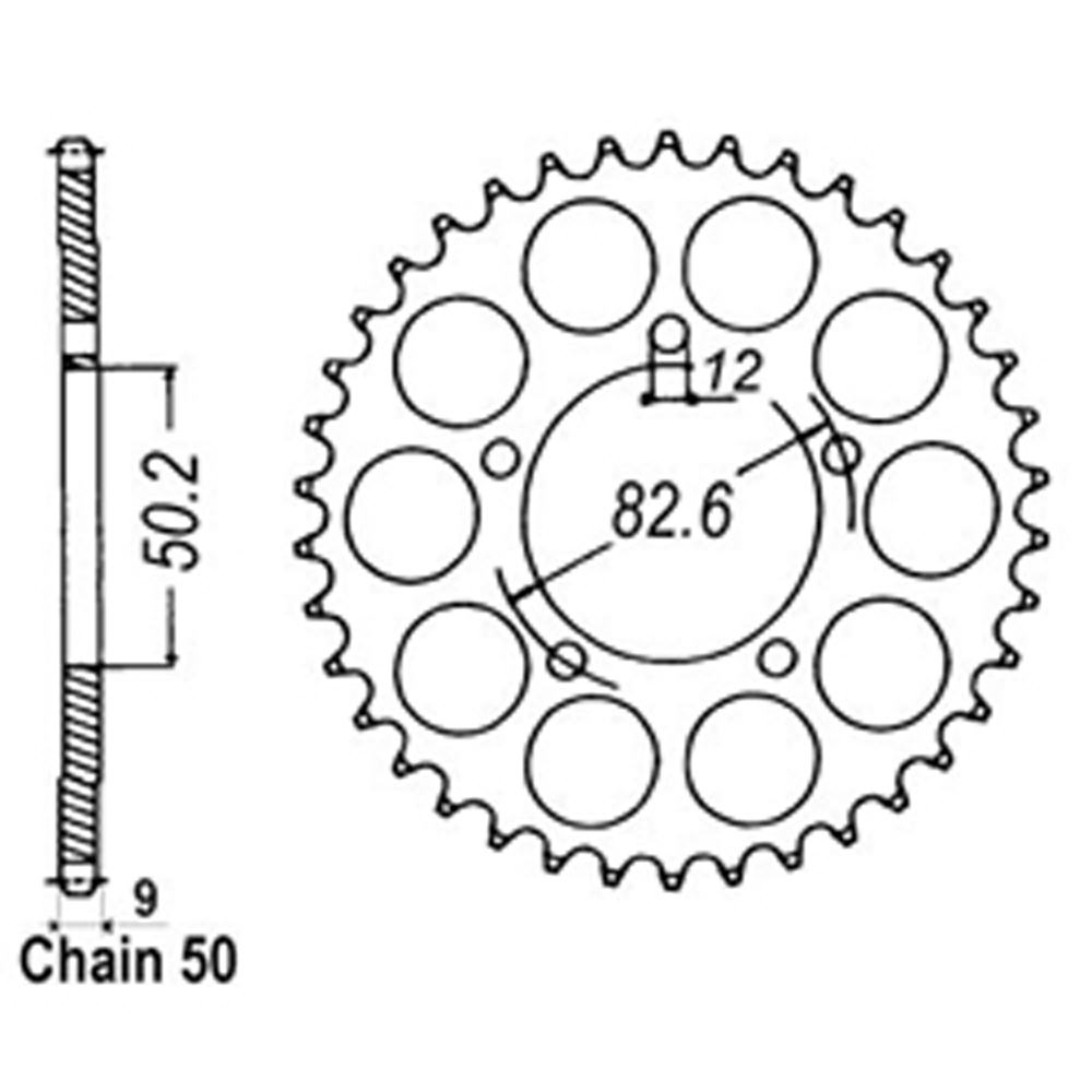 REAR SPROCKET - STEEL 48T 530P