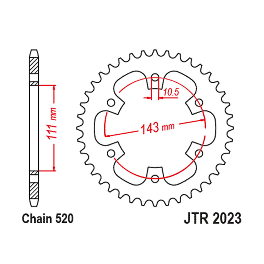 REAR SPROCKET - STEEL 42T 520P