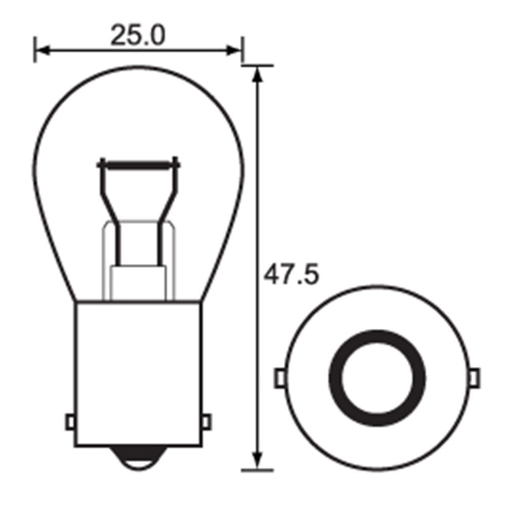 BULB - INDICATOR 12V 21W - BA15S - A2447 (AP) (min 10 buy)