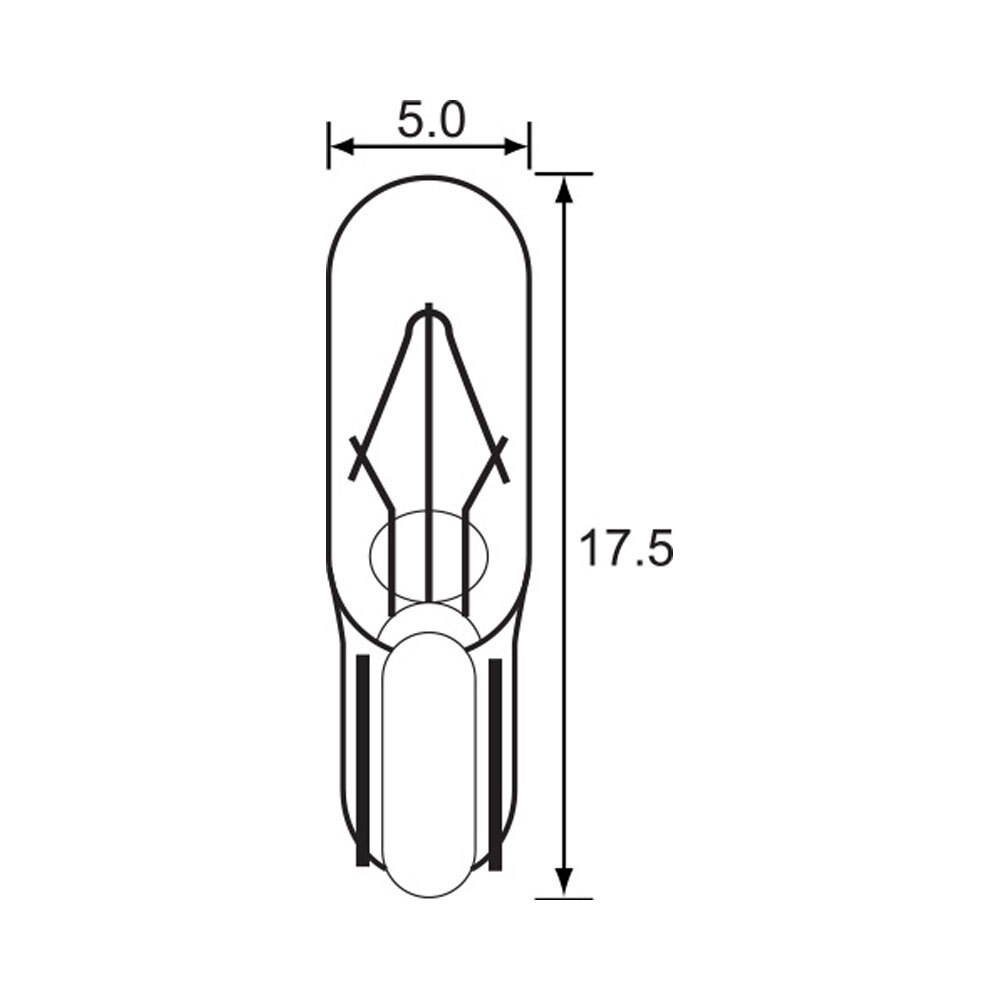 BULB - WEDGE TYPE 12V 1.2W - T5 - 5301 B10  A5143 (min 10 Buy)