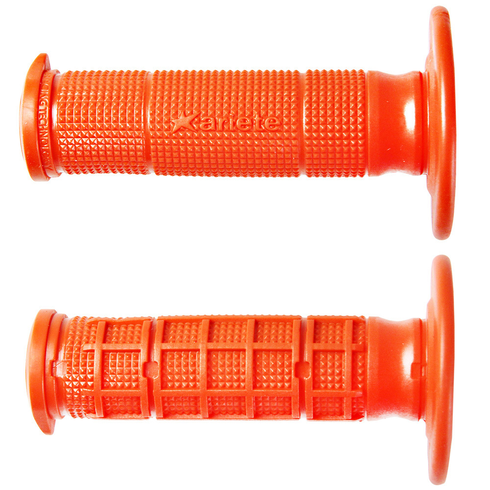 ARIETE HAND GRIPS - UNITY - MX HALF WAFFLE - ORANGE : 02621/A-AR