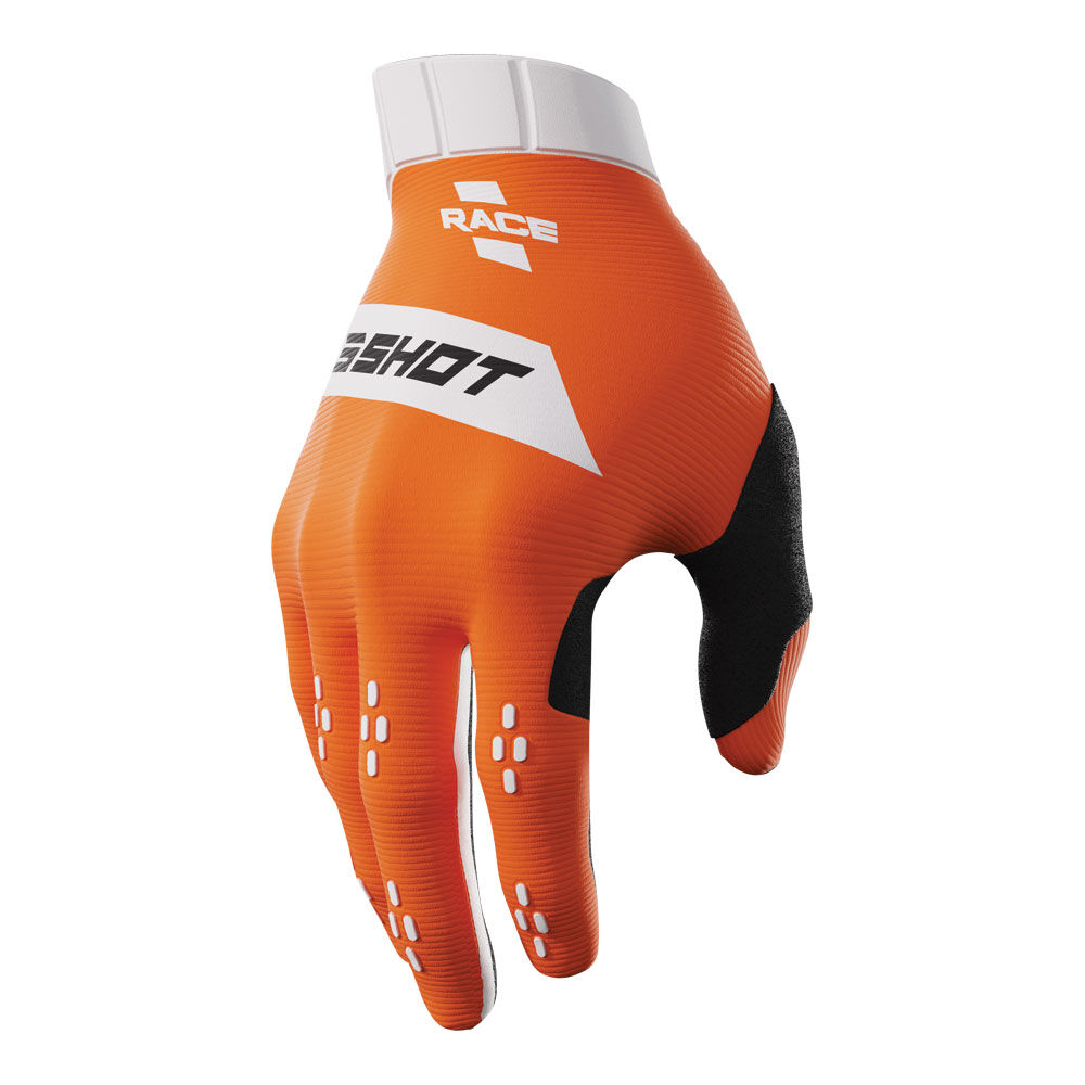 SHOT RACE GLOVES ORANGE/WHITE 08/S