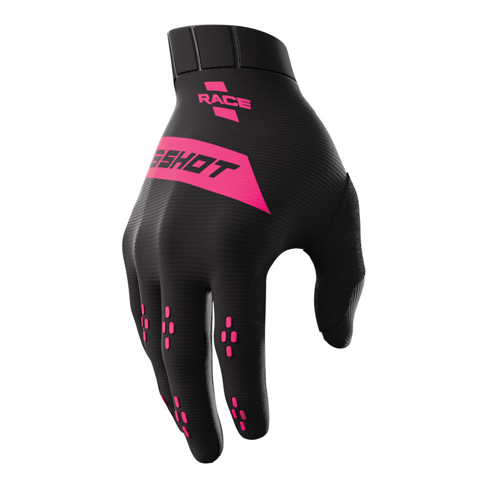 SHOT RACE GLOVES BLACK/PINK 08/S