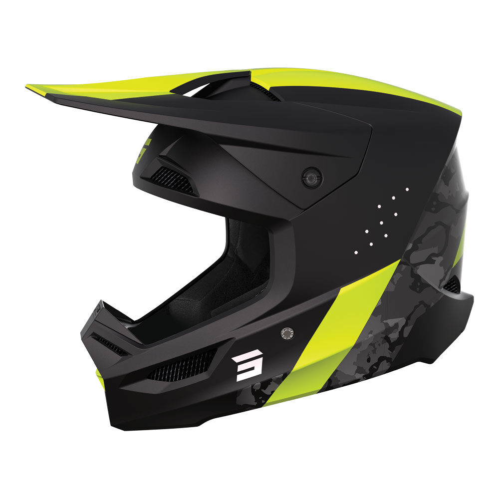 SHOT RACE HELMET CAMO MATT BLK/NEON YEL MIPS XL