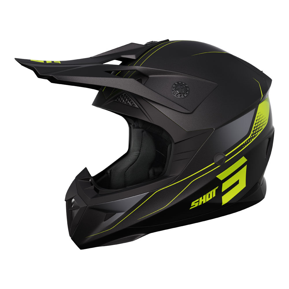 SHOT PULSE HELMET EDGE MATT BLK/NEON YEL XS