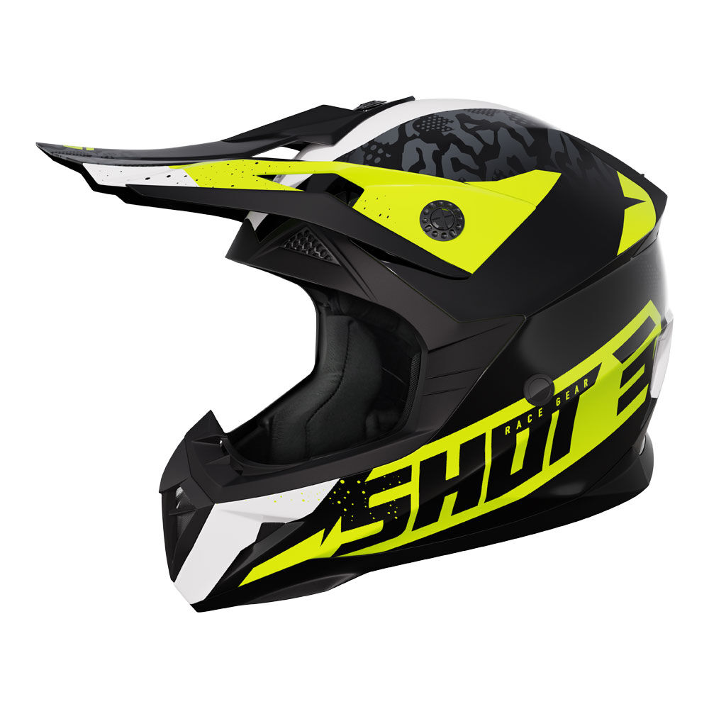 SHOT PULSE KIDS HELMET AIRFIT BLACK/WHITE/NEON YEL S