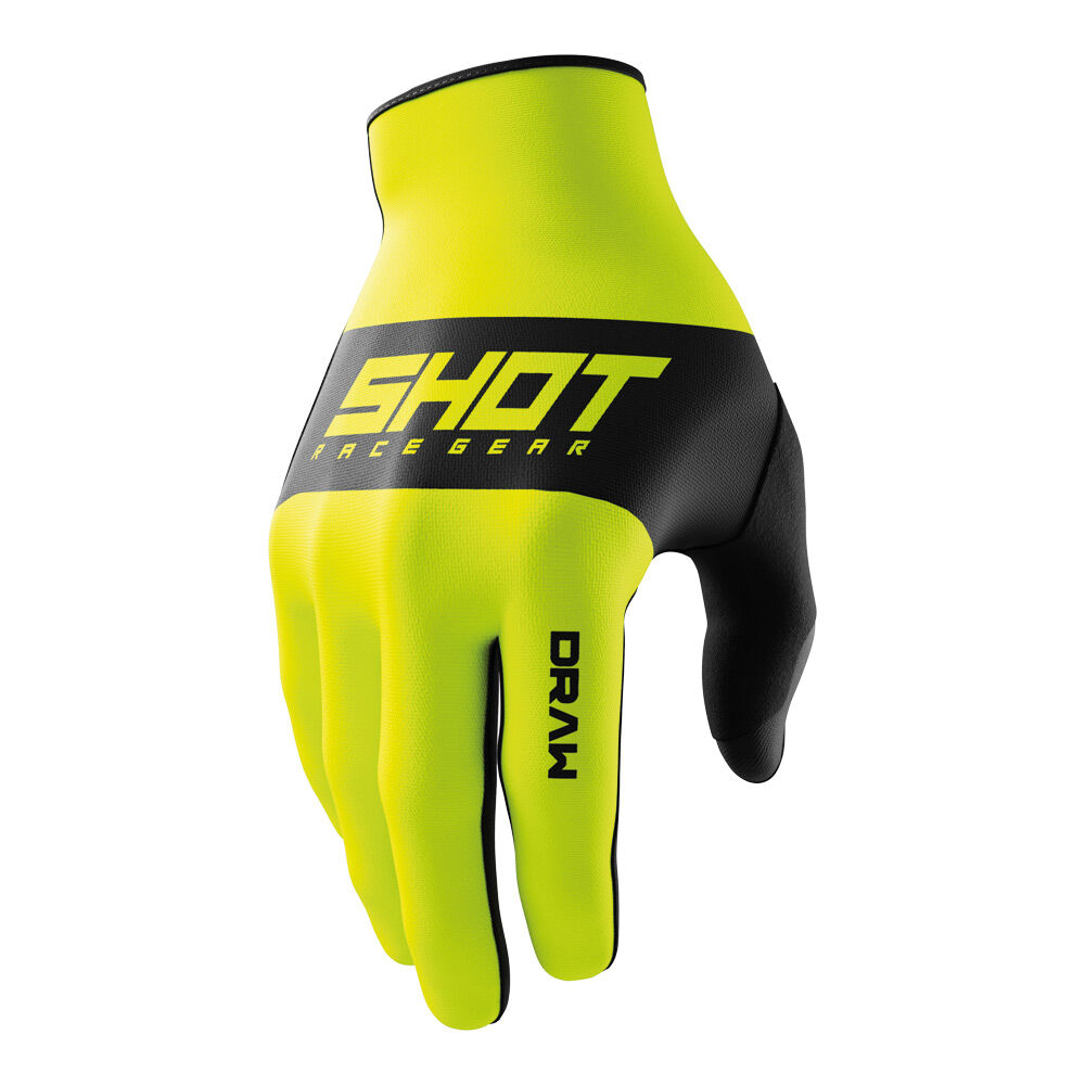 SHOT DRAW GLOVES KIDS SKY NEON YELLOW 10/11