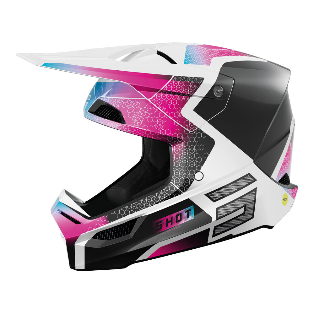 SHOT RACE PHASER HELMET BLACK/BLUE/PINK PEARLY XL