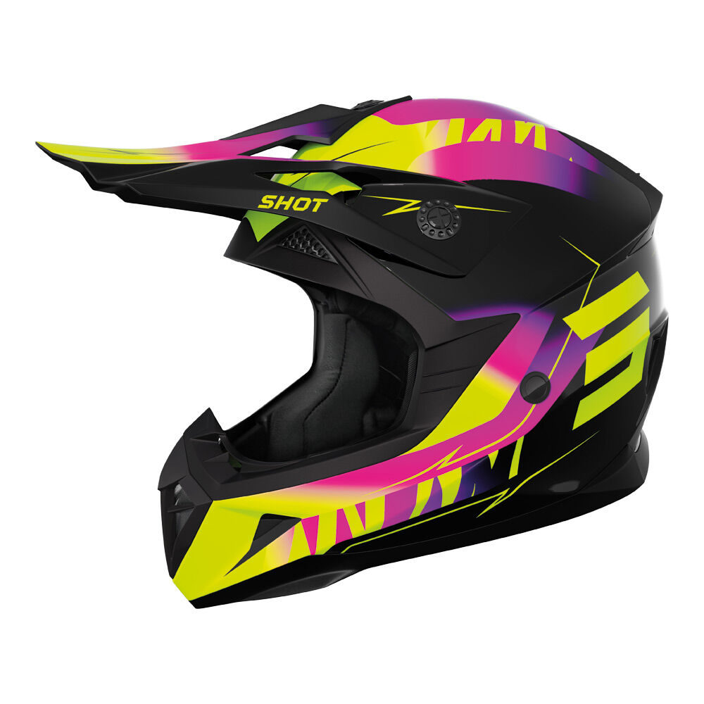 SHOT PULSE X-TREME KID HELMET PINK/NEON YELLOW GLOSSY L