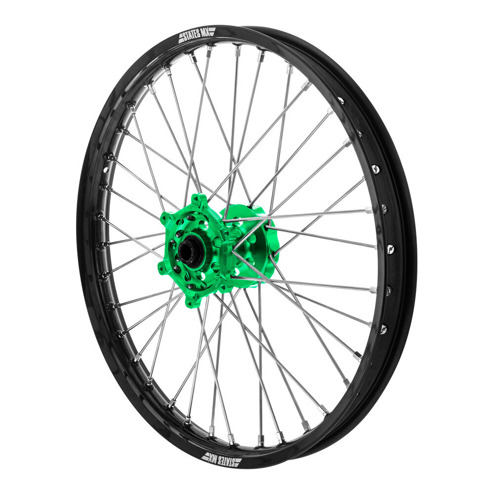 STATES MX WHEEL FRONT 21X1.6 - BLK/GRN - KAWASAKI KX250F/450F