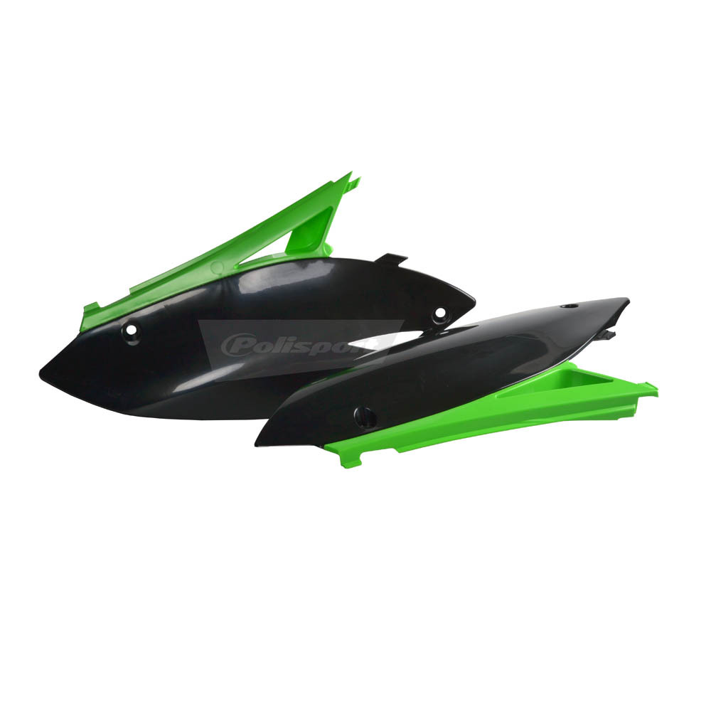 POLISPORT SIDE COVERS KAW KXF - GREEN/BLACK