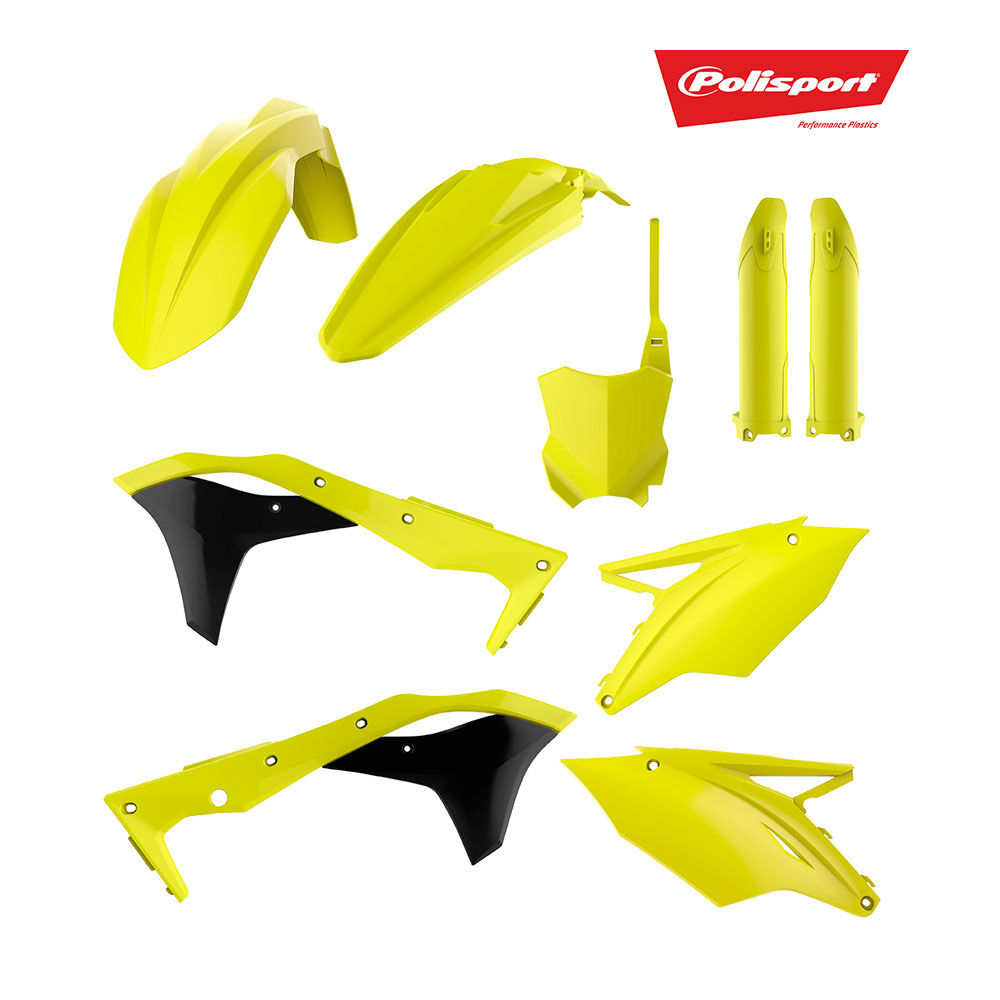 POLISPORT MX KIT KAWASAKI KX250F 17-19 - FLUORO YELLOW (INCL F/G)