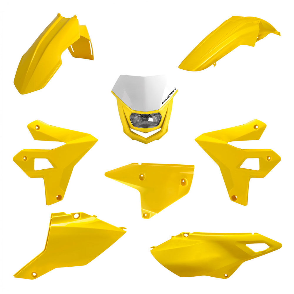 POLISPORT RESTYLE KIT DRZ400/SM 00- W/HALO HEADLIGHT YELLOW