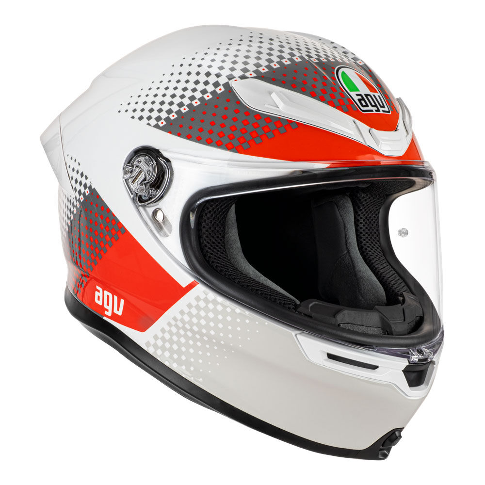 AGV K6S SMU FISION WHITE/RED/LIGHT GREY S