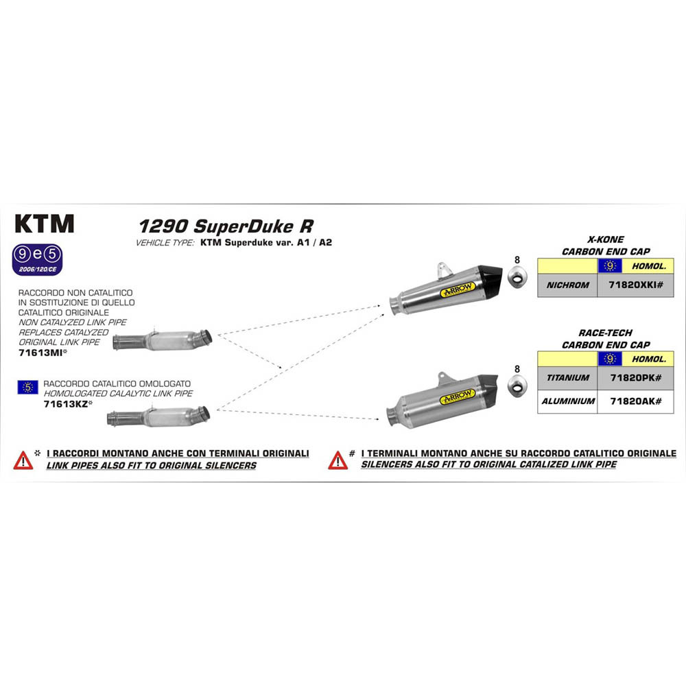 ARROW 71613MI [AOE]: LINK PIPE N-C SST - KTM            [3