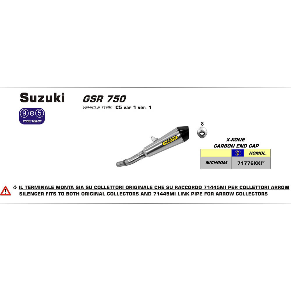ARROW 71776AKN [RLP]: R-TECH ALUM DRK W CBN E/C - SUZ [4