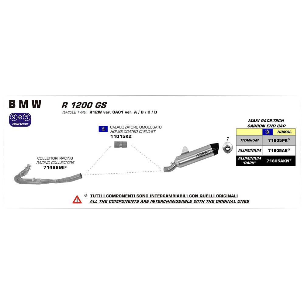 ARROW 71805PK [AOE]: MAXI R-TECH TITANIUM W CBN E/C - BMW   [3