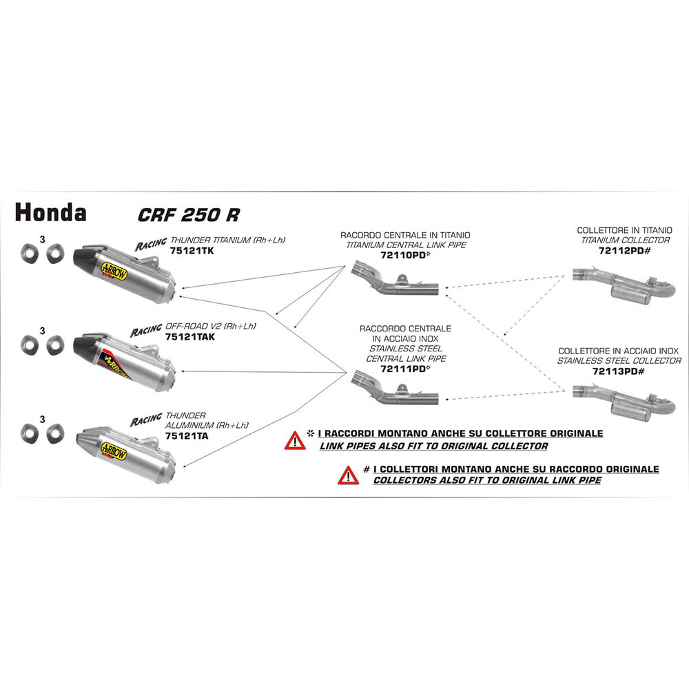 SPC - ARROW 72110PD [RAS]: LINK PIPE 1:2 TI - HO CRF250R 14>17   [X  