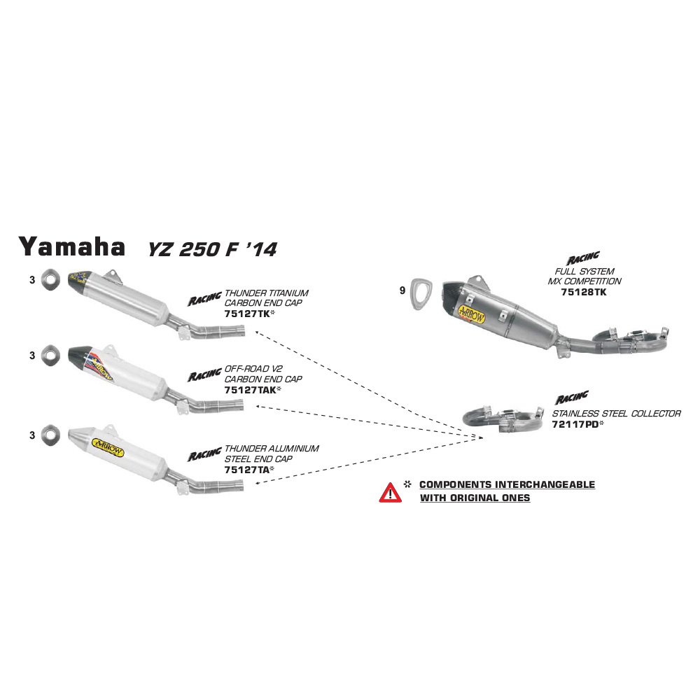 SPC ARROW 72117PD [AOE]: COLLECTOR SST - YA YZ250F 14-15 / WR250F 15   [X