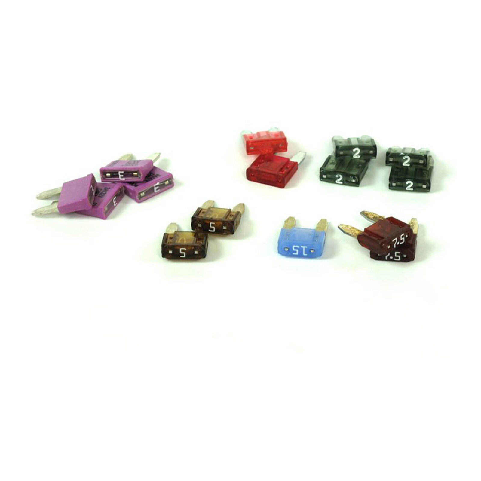 Denali Assorted Fuse  Mini ATC 15 pieces INC 2amp Thru 15amp