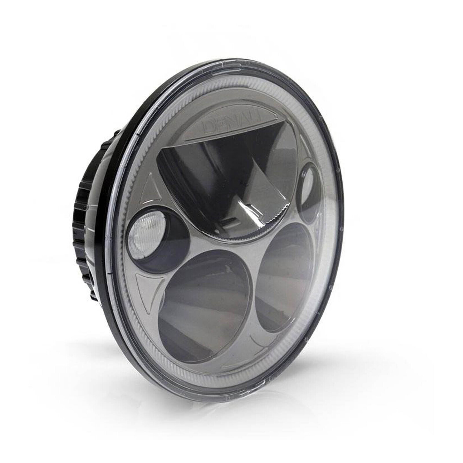 Denali M5 E-Mark LED Headlight Module - 5.75" Round  Black Chrome