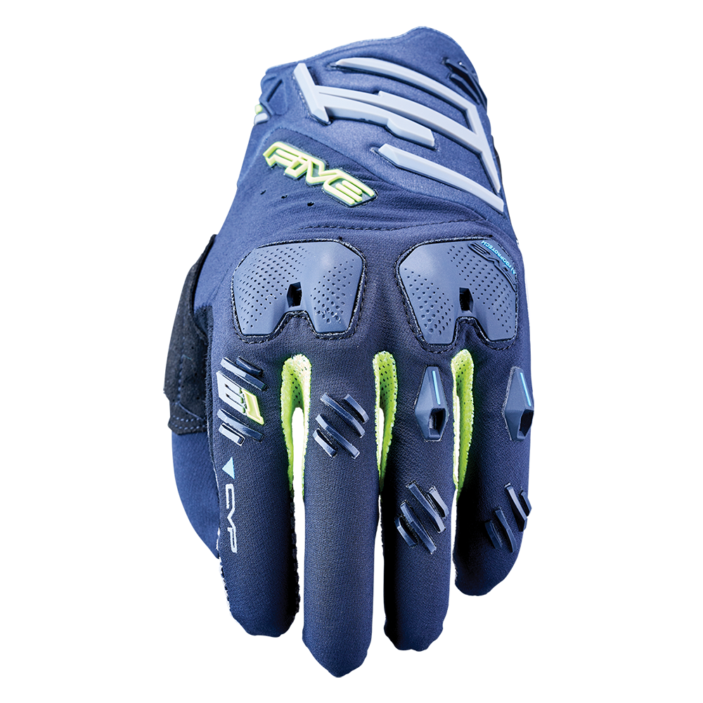 FIVE E1 ENDURO NAVY/FLURO GLOVES - XL
