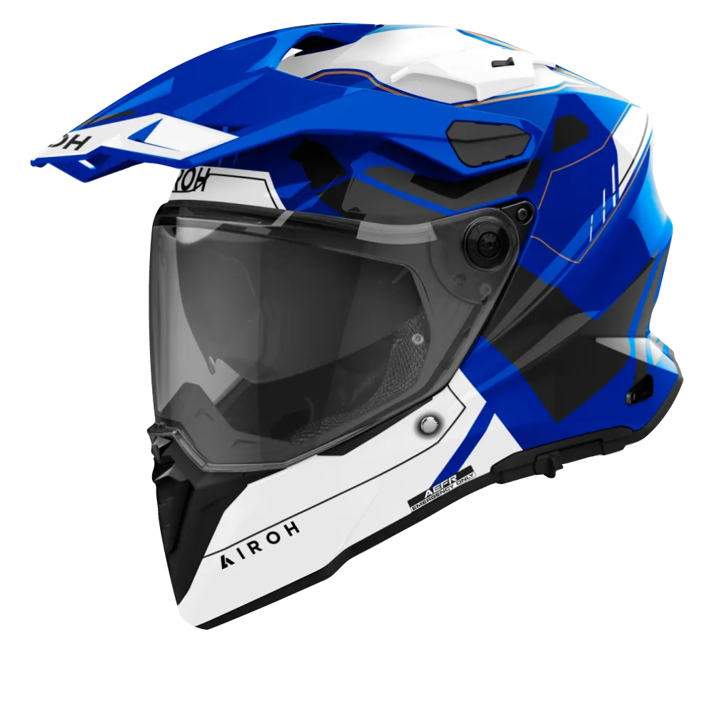 AIROH COMMANDER 2 'REVEAL' BLUE GLOSS HELMET -S