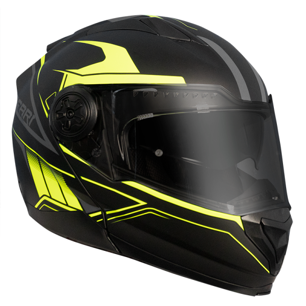 RXT 909 FLIP UP MATT BLACK/FLURO YELLOW - SMALL