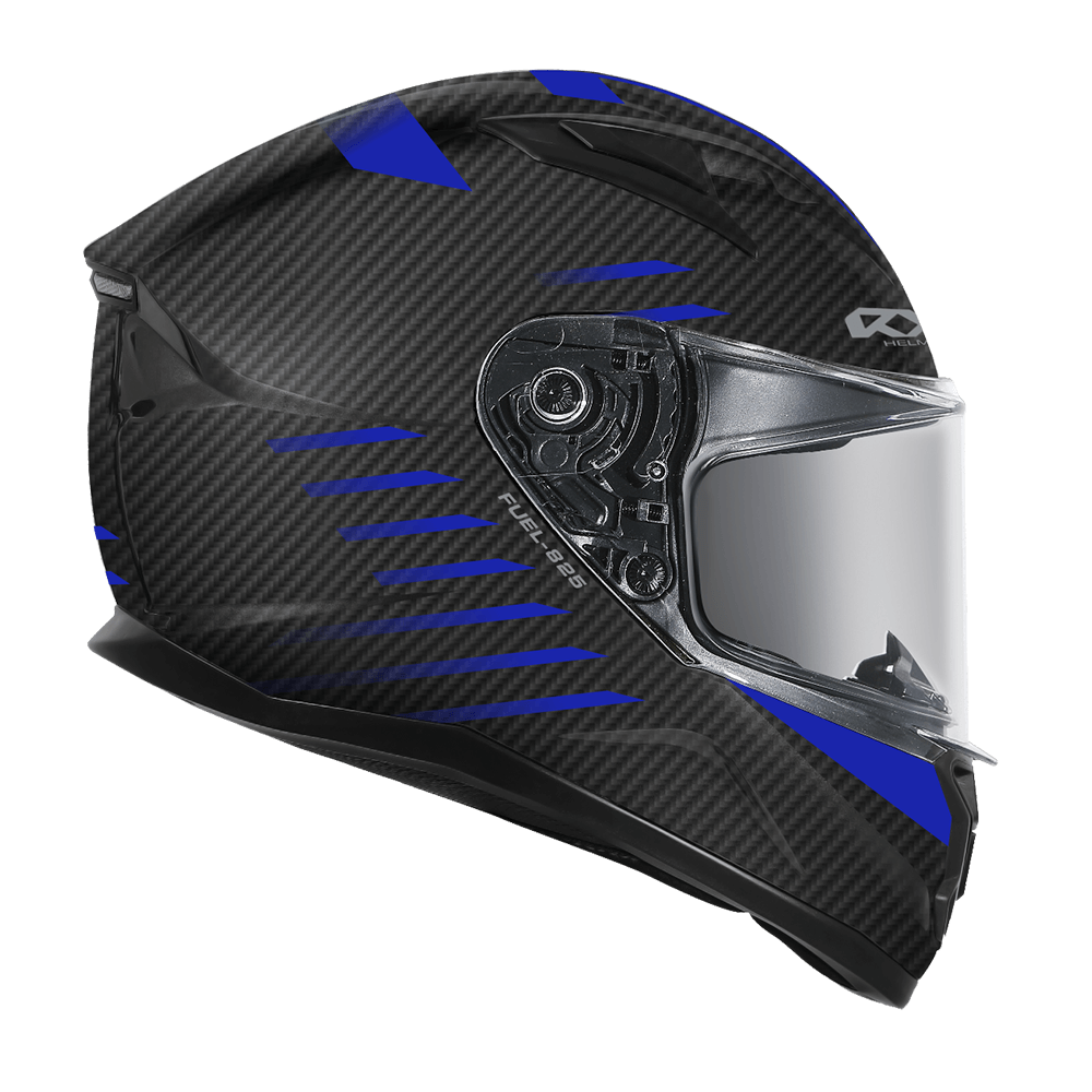 RXT STREET 2 825-FUEL MATT CARBO BLK/BLUE HELMET - XL