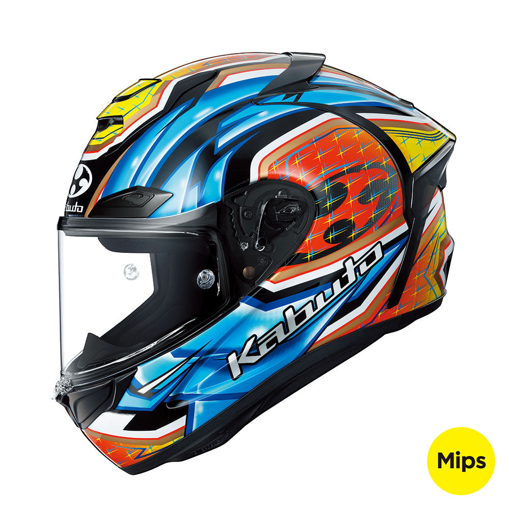 KABUTO F17 GP MIPS GLANZ BLUE YELLOW HELMET