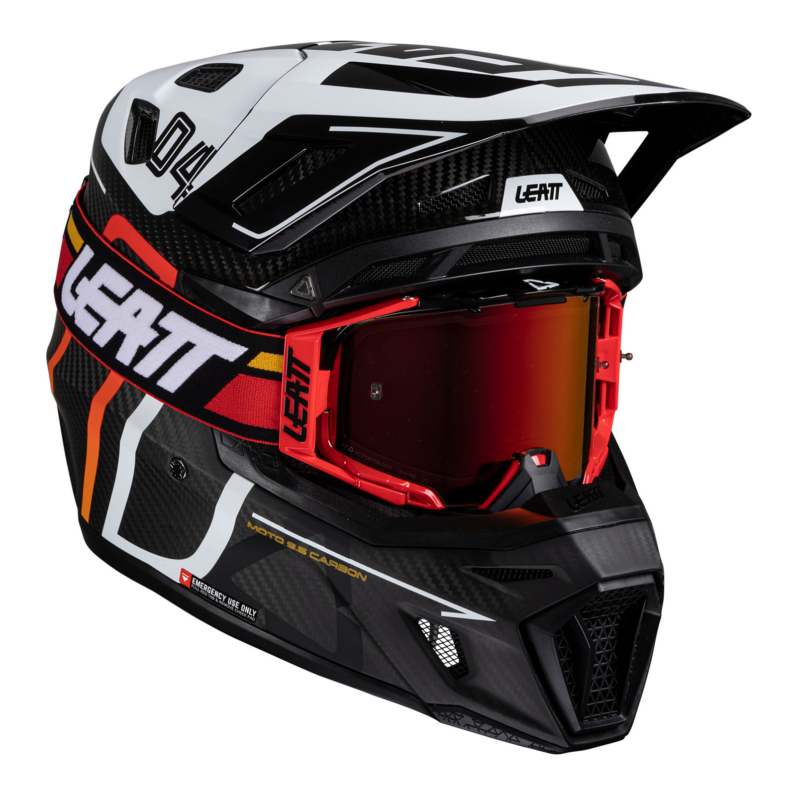 Leatt 2025 9.5 Helmet Kit - Carbon / White (S/55-56cm)