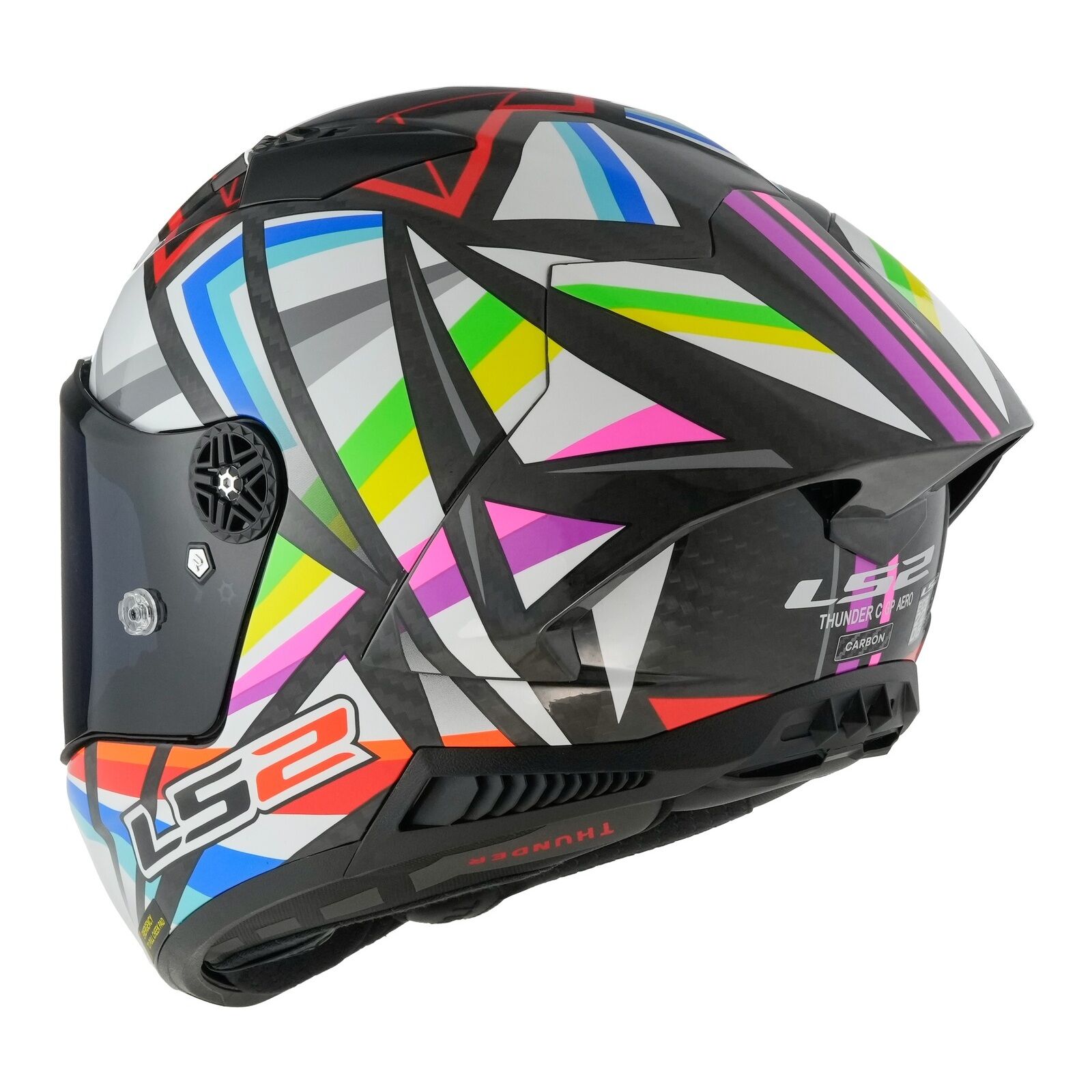 LS2 FF805 Thunder Carbon GP Aero Flash Helmet (M) - Black